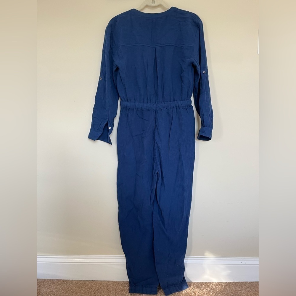 Madewell Lightspun Tapered Leg Jumpsuit Size 0 New with Tags Blue - Picture 2 of 10